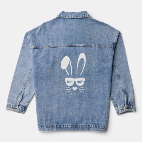 Bunny Face With Sunglasses For Boys Men Kids Easte Denim Jacket