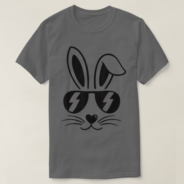 Bunny Face With Sunglasses For Boys Men Kids Easte T-Shirt (Design Front)