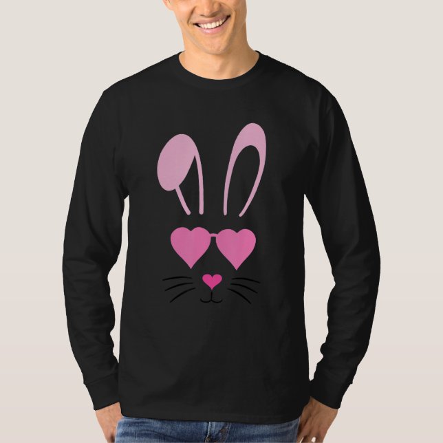Bunny Face With Sunglasses For Boys Men Kids Easte T-Shirt (Front)