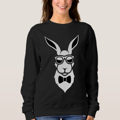 Bunny Face With Sunglasses For Boys Men Kids Mom E Sweatshirt