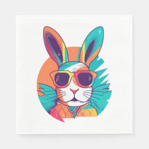Bunny Face With Sunglasses For Boys Men Kids Napkins