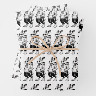 Bunny Face With Sunglasses Happy Easter Day Wrapping Paper Sheets