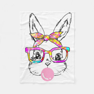 Bunny Face With Sungles For Boys Men Kids Easter D Fleece Blanket