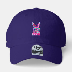 Bunny Face with Tie Dye Glasses Happy Easter Day M 47 Brand Hat