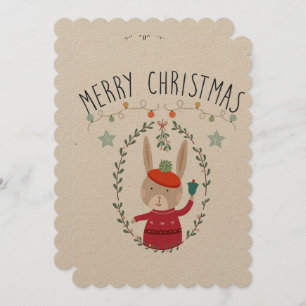 Bunny Family Christmas Scandinavian Card