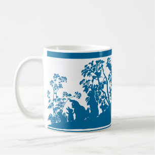 Bunny Family Silhouette Nature Scene Vintage Woods Coffee Mug