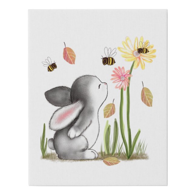 Bunny Faux Wrapped Canvas Print (Front)