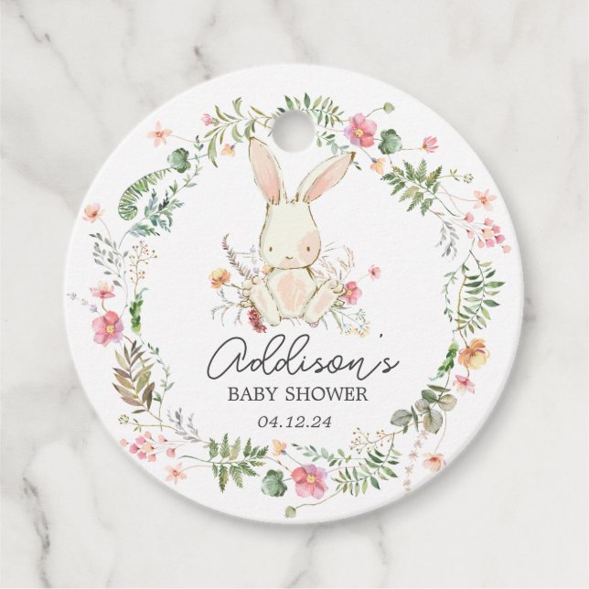 Bunny favor tag, rabbit favor tag (Front)