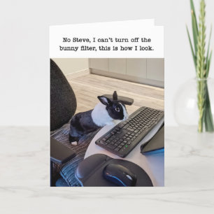 Bunny Filter Humor Birthday Card