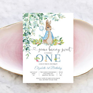Bunny First Birthday Invitation