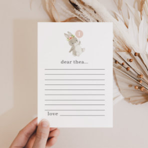 Bunny First Birthday Time Capsule Note Card