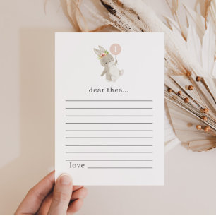 Bunny First Birthday Time Capsule Note Card