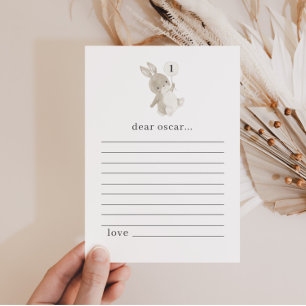 Bunny First Birthday Time Capsule Note Card