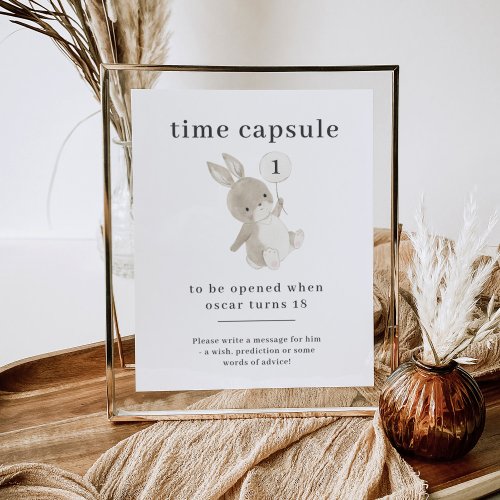 Bunny First Birthday Time Capsule Poster