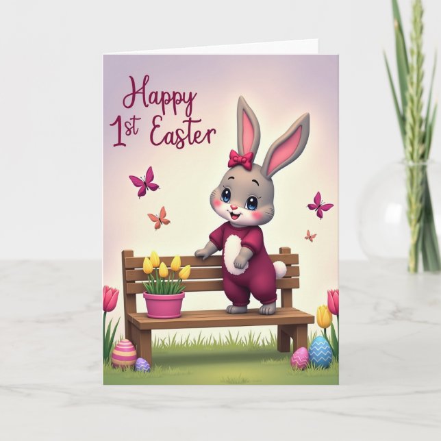 Bunny First Easter Pattern Card (Front)