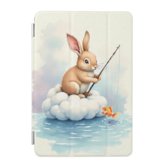 Bunny Fishing from a Cloud iPad Mini Cover (Front)