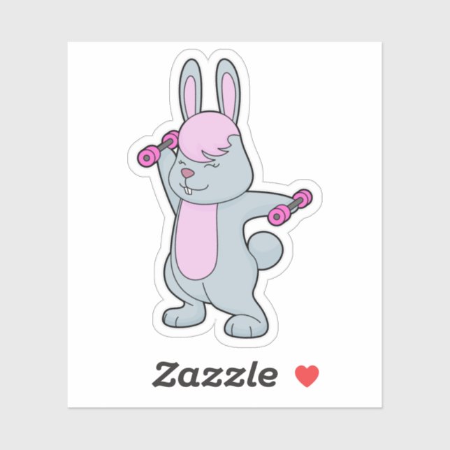 Bunny Fitness Dumbbell Sticker (Sheet)