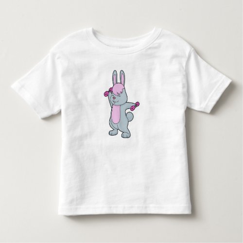 Bunny Fitness Dumbbell Toddler T_shirt