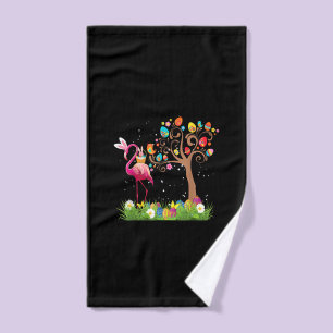 Bunny Flamingo Easter 2021   Cute Flamingo Lovers Hand Towel