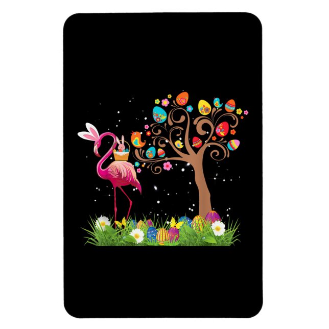 Bunny Flamingo Easter 2021 | Cute Flamingo Lovers Magnet (Vertical)