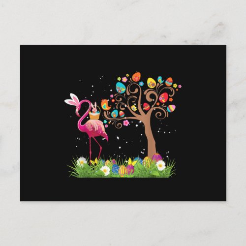 Bunny Flamingo Easter 2021  Cute Flamingo Lovers Postcard