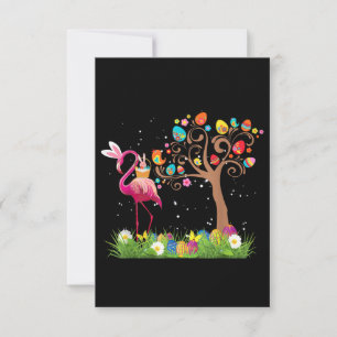 Bunny Flamingo Easter 2021   Cute Flamingo Lovers Thank You Card