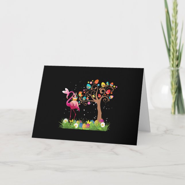 Bunny Flamingo Easter 2021 | Cute Flamingo Lovers Thank You Card (Front)