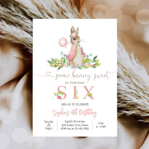 Bunny Floral Birthday Invitation