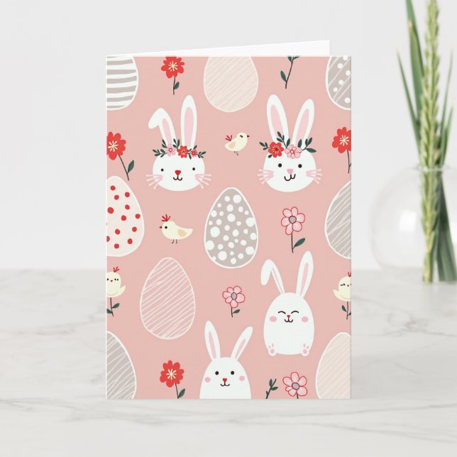 Bunny Floral Celebration Card (Front)