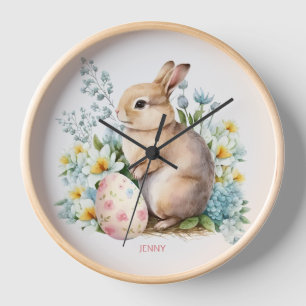 Bunny & Floral Egg Clock