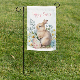 Bunny & Floral Egg Garden Flag