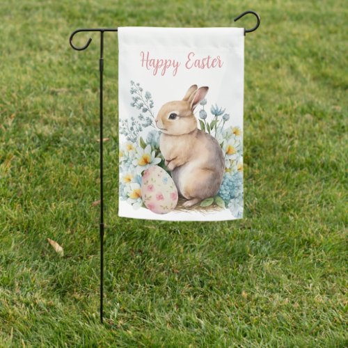 Bunny  Floral Egg  Garden Flag