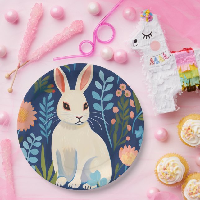 Bunny Floral Paper Plates (Party)