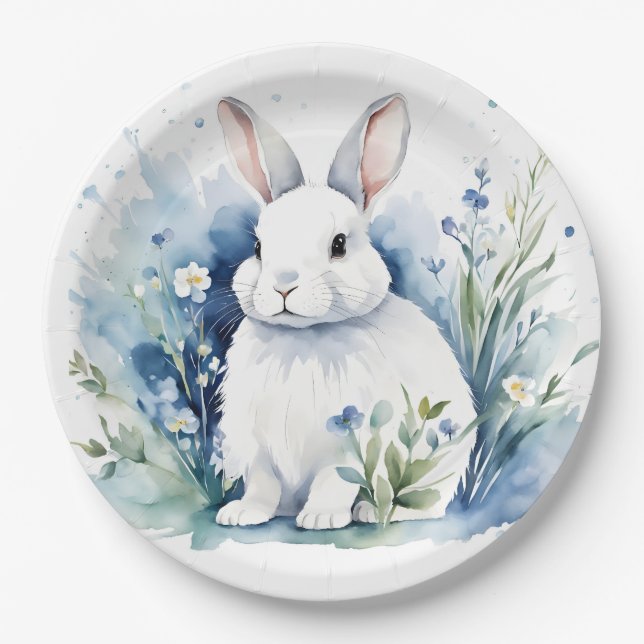 bunny for Easter Paper Plates (Front)