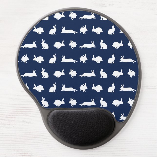 Bunny Frenzy Gel Mousemat (Navy) Mouse Pad (Front)