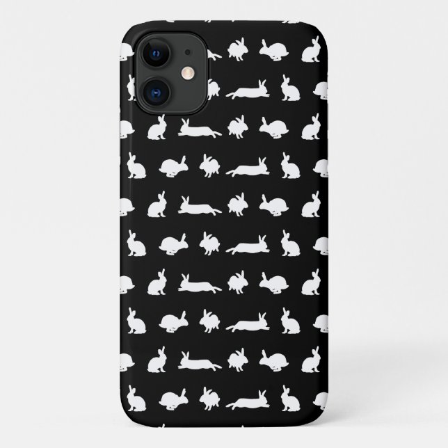 Bunny Frenzy iPhone 11 Case (Black) (Back)