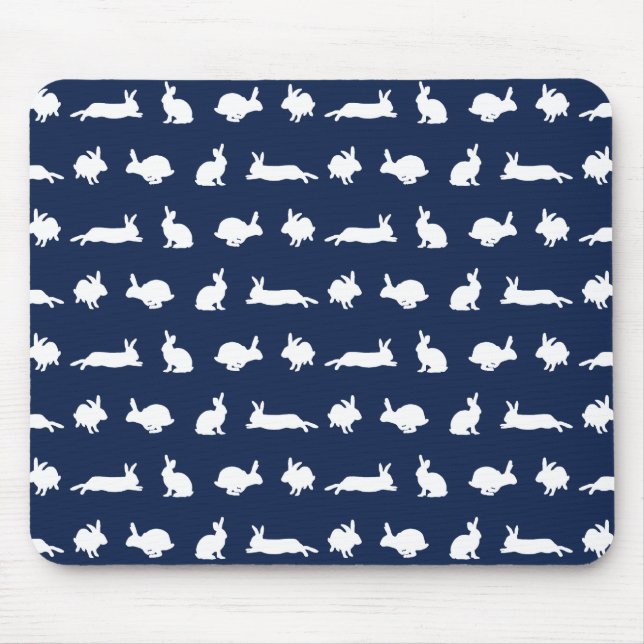 Bunny Frenzy Mousemat (Navy) Mouse Pad (Front)