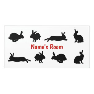 Bunny Frenzy Room Name Plate Door Sign