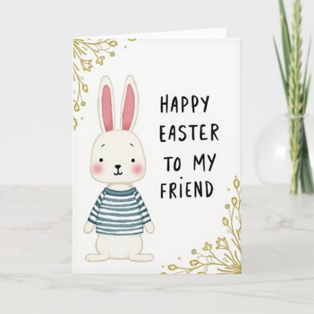 Bunny Friend Easter Card (Front)