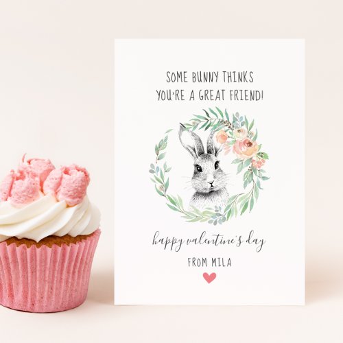 Bunny Friend Kids Classroom Valentines Cards