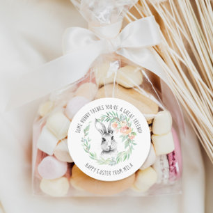 Bunny Friend Kids Easter Party Favor Classic Round Sticker