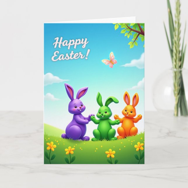 Bunny Friends Easter Season Card (Front)