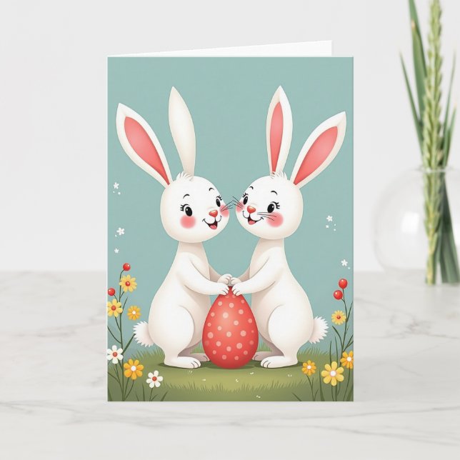 Bunny Friends Sharing Joy Card (Front)