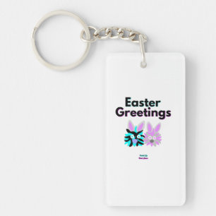 Bunny Fuzzies Rectangle Keychain