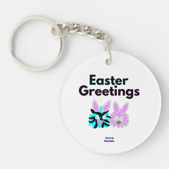 Bunny Fuzzies Round Keychain (Front)