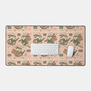 Bunny Gamer Keyboard Samurai  Desk Mat