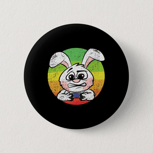 Bunny Gaming Easter Egg Hunting Video-game Control Button (Front)