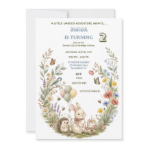 Bunny Garden Birthday Invitation, Whimsical Kids G