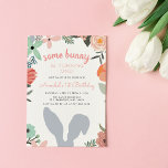 Bunny Garden | Spring Birthday Party Invitation<br><div class="desc">Adorable invitations for your little one's springtime birthday feature a boho floral border and a grey bunny ears silhouette. "Some bunny is turning [age]" appears in at the top,  with your birthday party details beneath.</div>