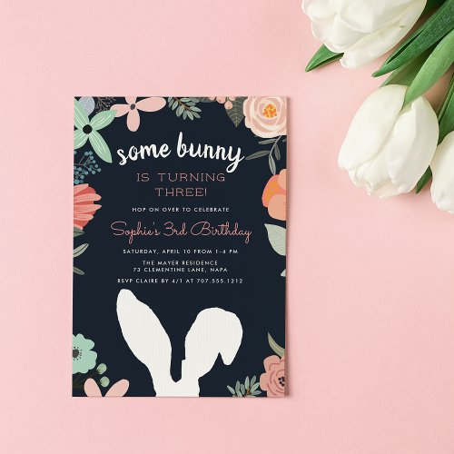 Bunny Garden  Spring Birthday Party Invitation